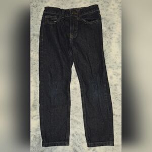 Boys (6) Straight Leg Dark Blue Adjustable Jeans